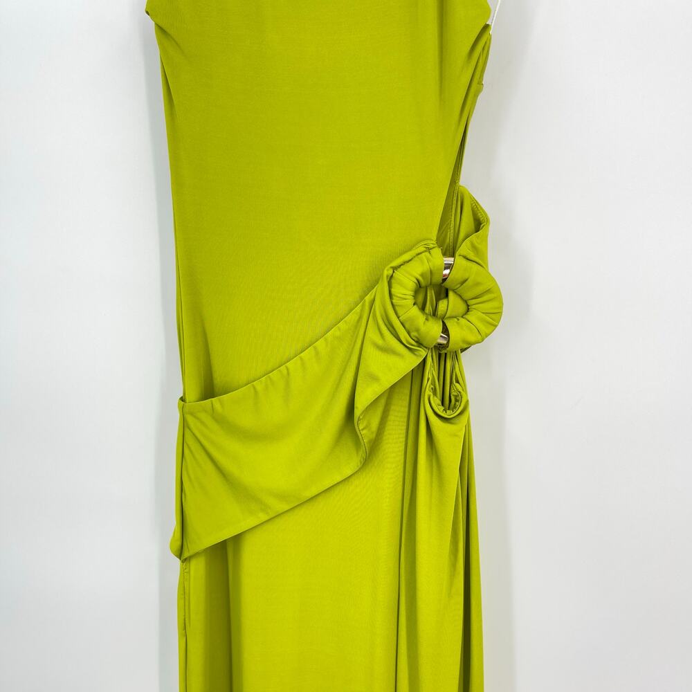 NBD | NWT The Evanna Gown in Green Chartreuse Belted Jersey Maxi Dress XXS - Picture 6 of 16